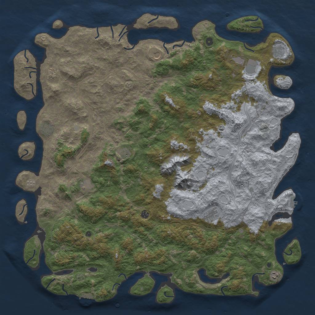 Rust Map: Procedural Map, Size: 6000, Seed: 512, 18 Monuments