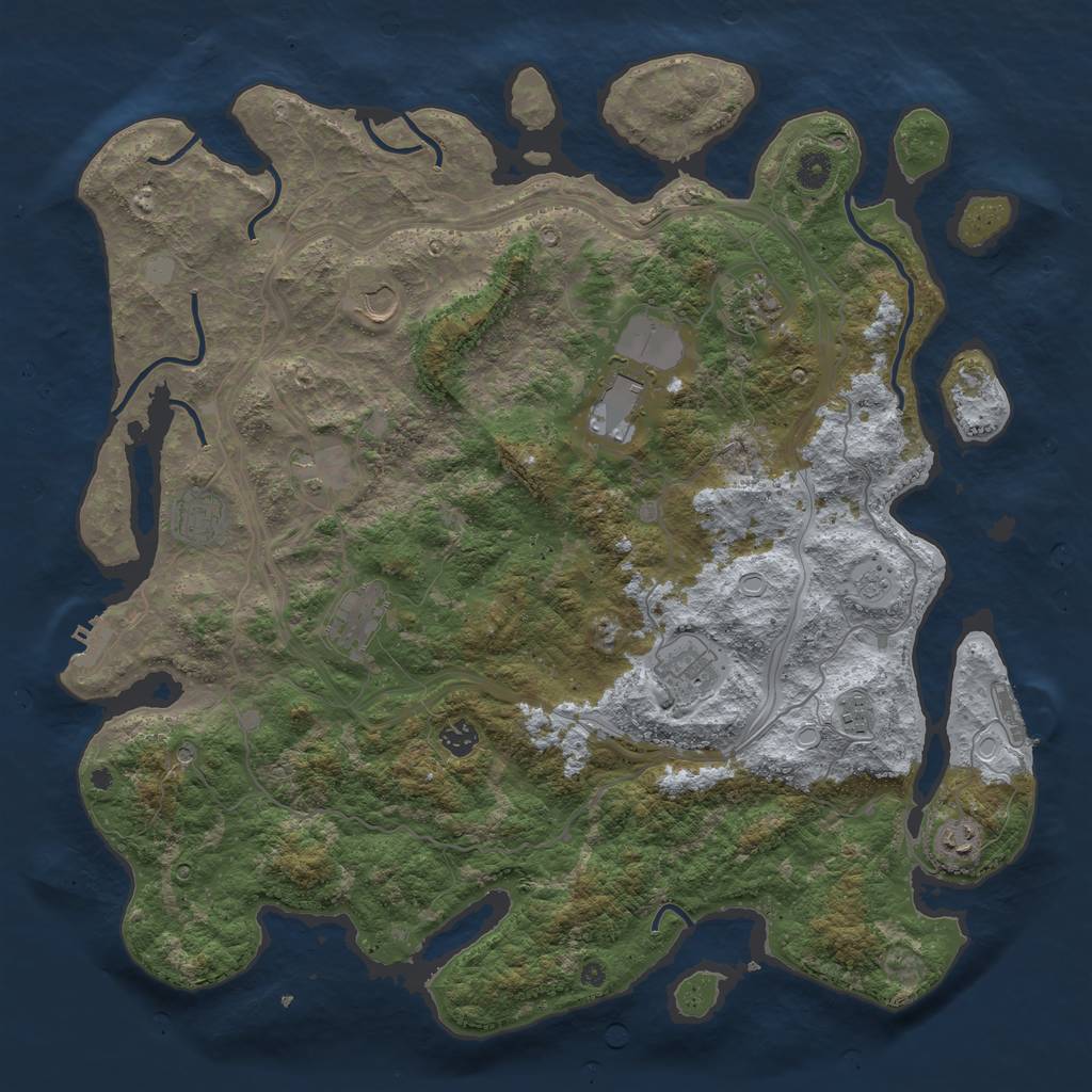 Rust Map: Procedural Map, Size: 4500, Seed: 8192, 17 Monuments