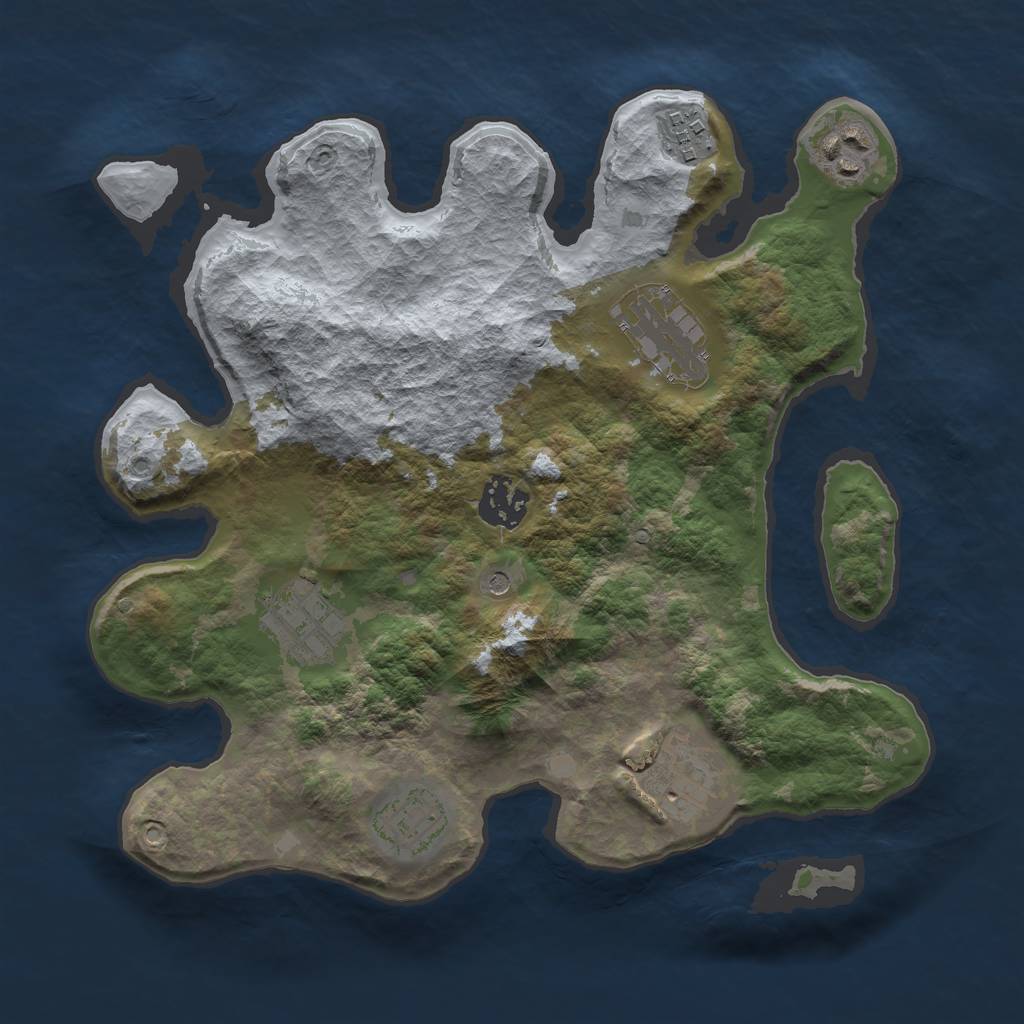Rust Map: Barren, Size: 3000, Seed: 648252, 10 Monuments
