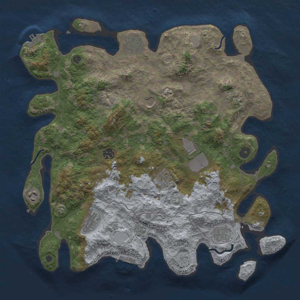 Rust Map: Procedural Map, Size: 4000, Seed: 242234234, 17 Monuments
