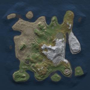 Thumbnail Rust Map: Barren, Size: 3000, Seed: 316893392, 9 Monuments