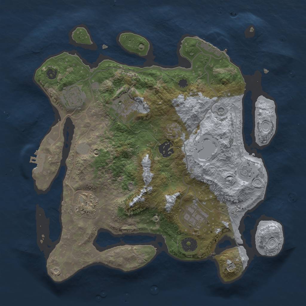 Rust Map: Procedural Map, Size: 3000, Seed: 245, 12 Monuments