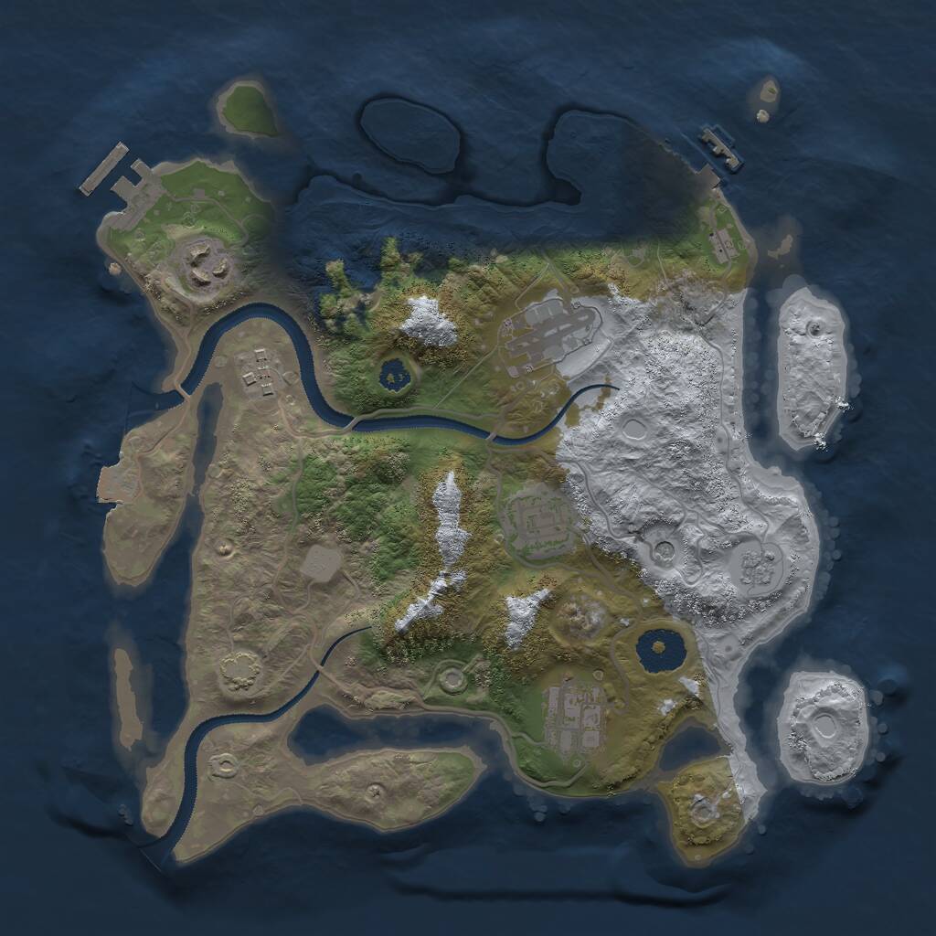 Rust Map: Procedural Map, Size: 3000, Seed: 245, 11 Monuments