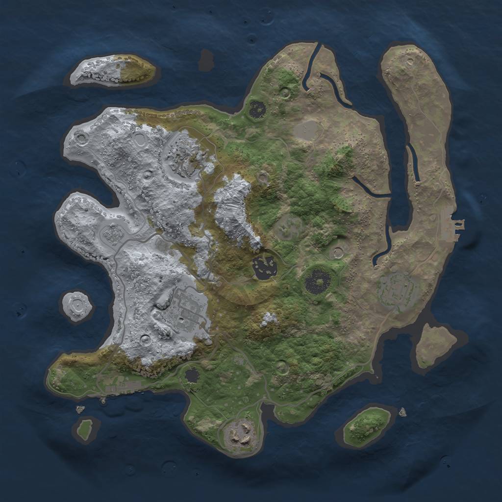 Rust Map: Procedural Map, Size: 3000, Seed: 1530777717, 12 Monuments