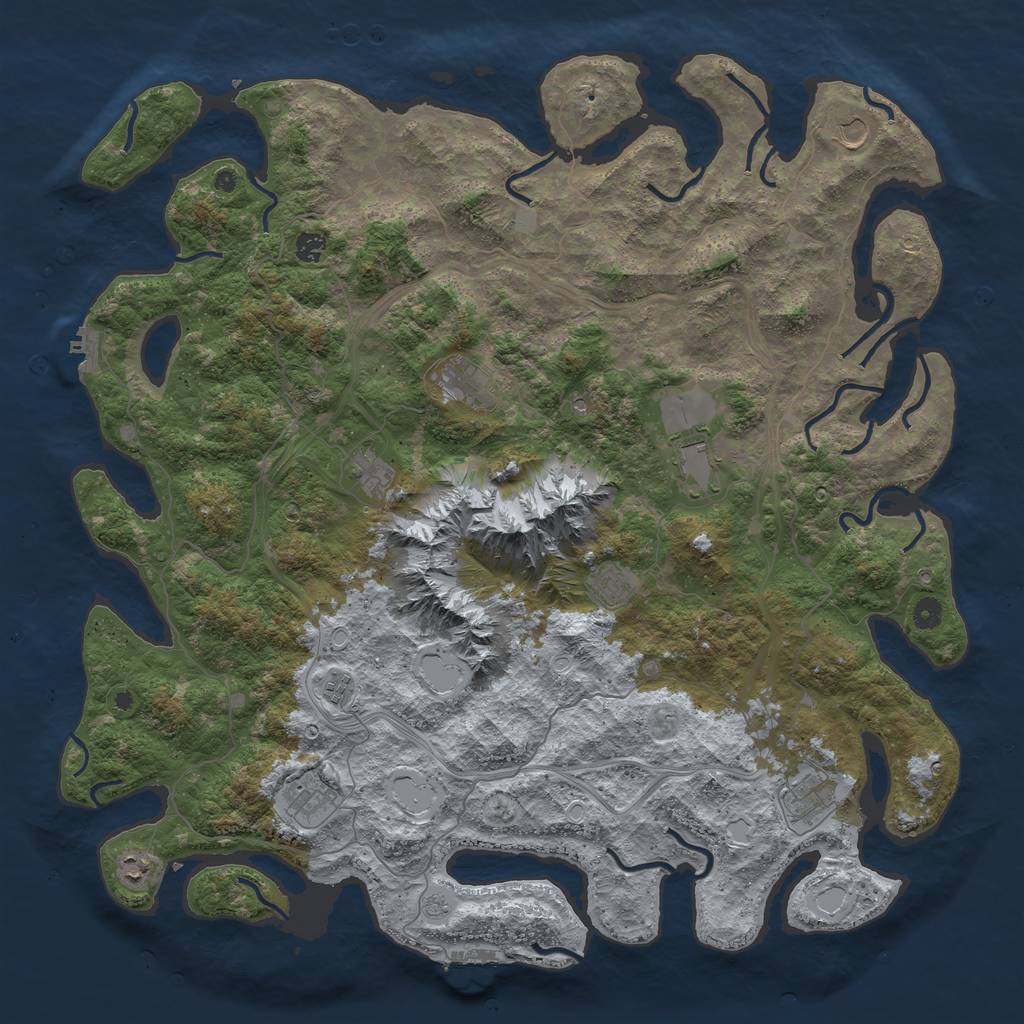 Rust Map: Procedural Map, Size: 5000, Seed: 551146516, 17 Monuments