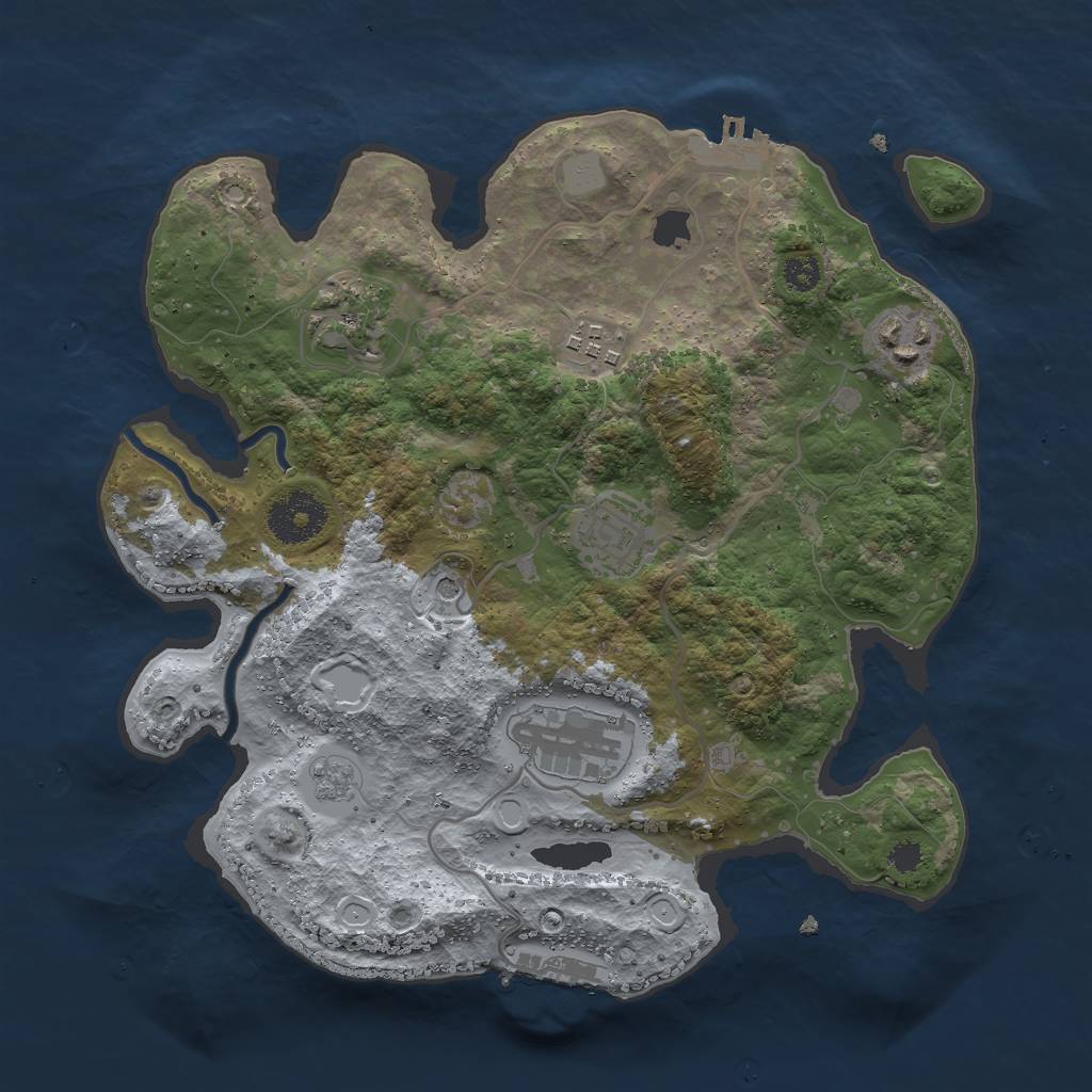 Rust Map: Procedural Map, Size: 3000, Seed: 1470158840, 12 Monuments