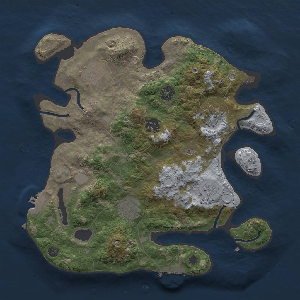 Rust Map: Procedural Map, Size: 3000, Seed: 4027, 11 Monuments