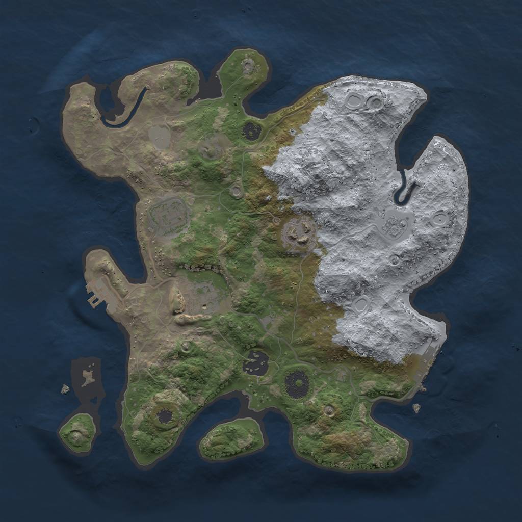 Rust Map: Procedural Map, Size: 3000, Seed: 1482980337, 10 Monuments