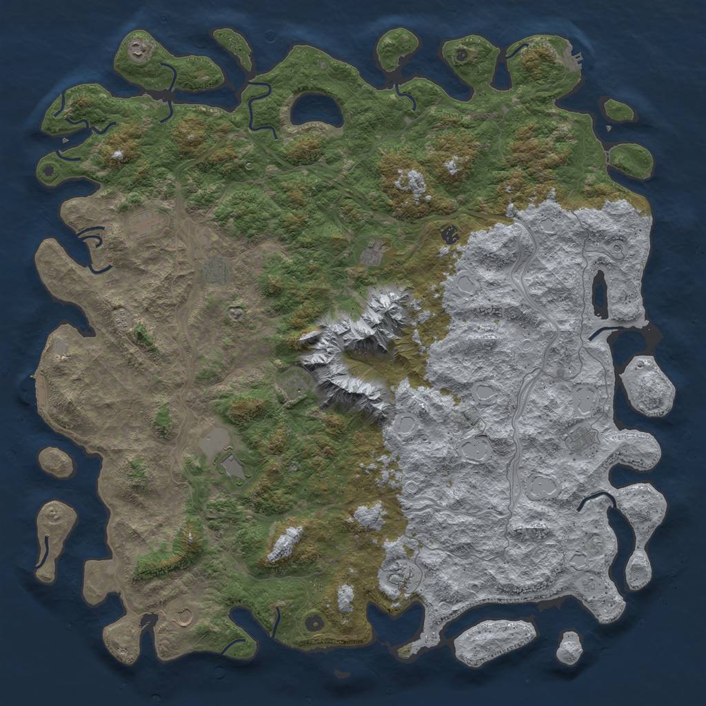 Rust Map: Procedural Map, Size: 6000, Seed: 757534477, 18 Monuments
