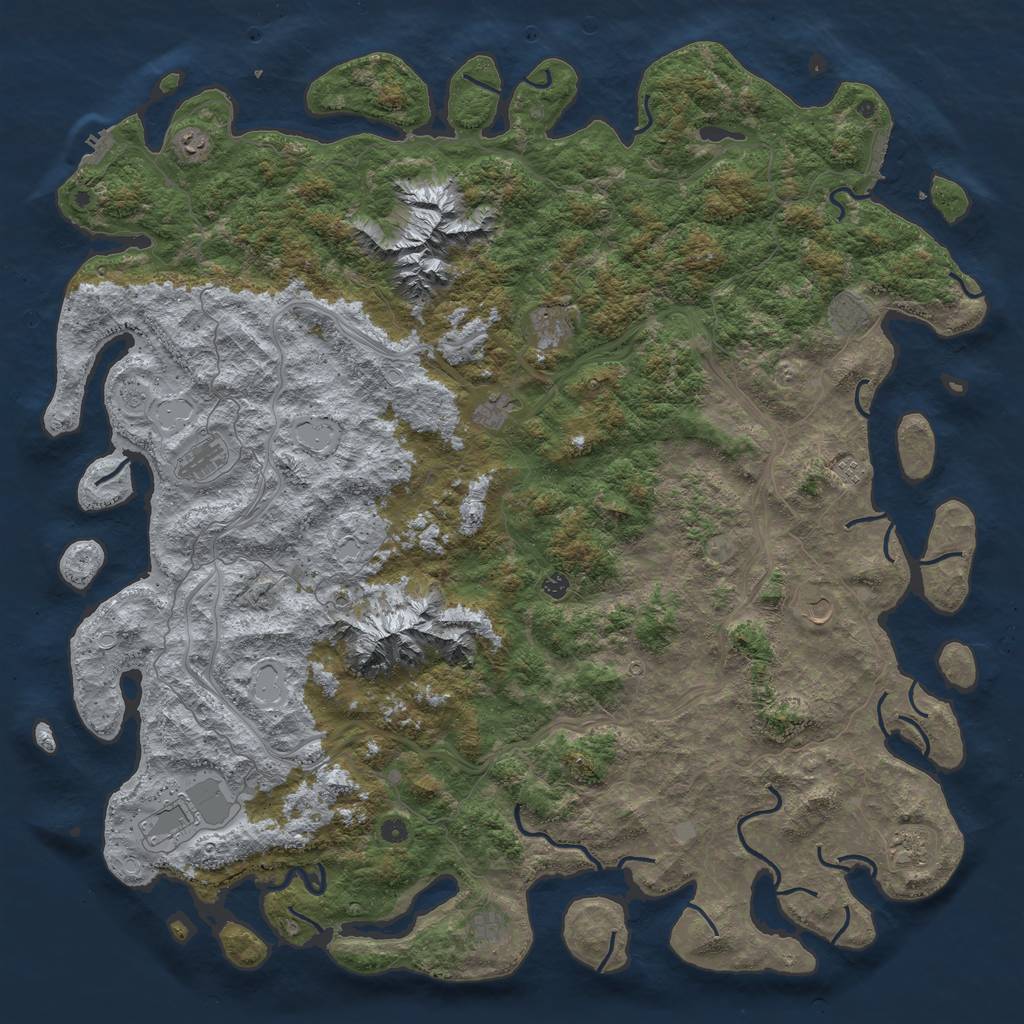 Rust Map: Procedural Map, Size: 6000, Seed: 30967033, 18 Monuments