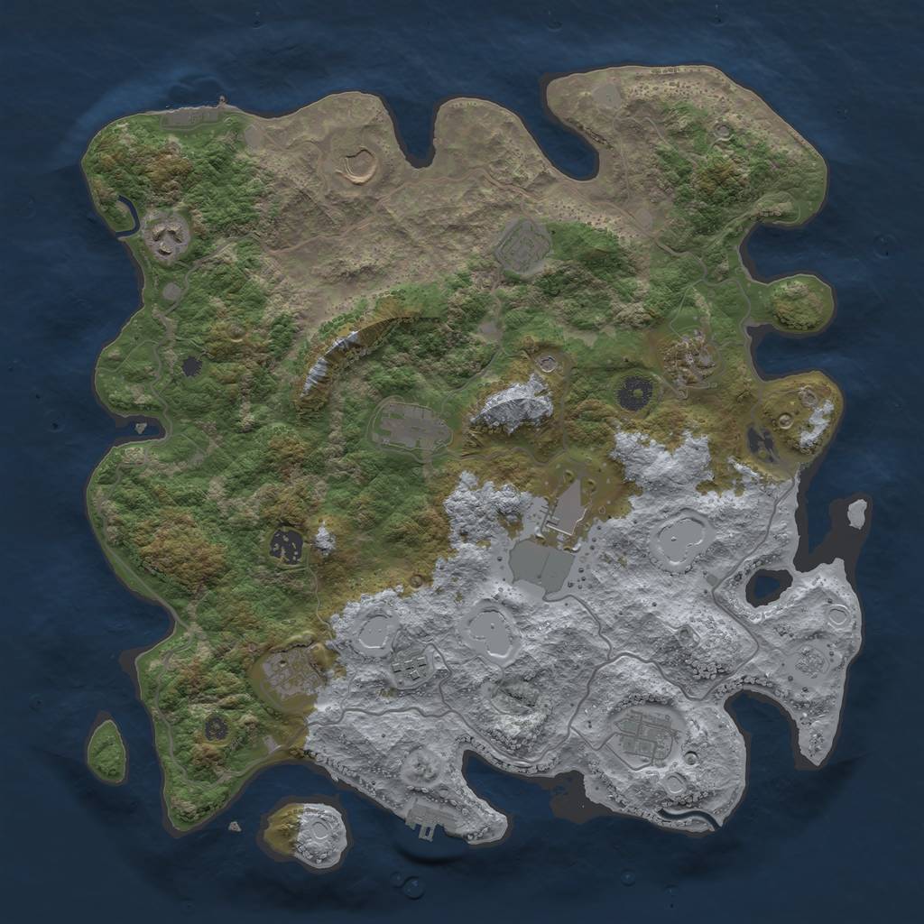 Rust Map: Procedural Map, Size: 4000, Seed: 47026, 17 Monuments