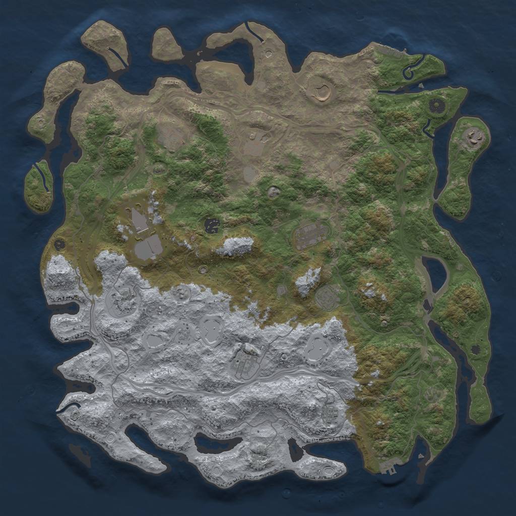 Rust Map: Procedural Map, Size: 4800, Seed: 1171051943, 18 Monuments