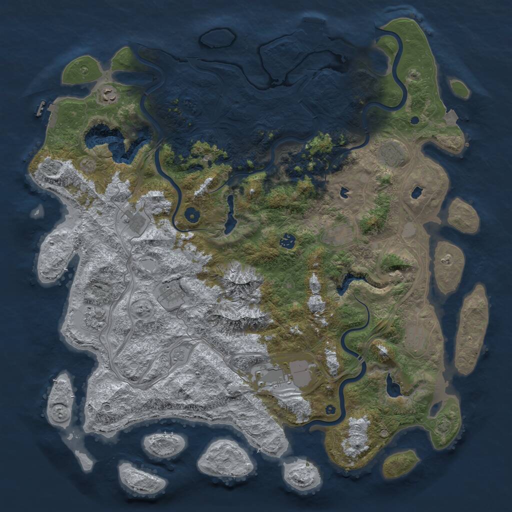 Rust Map: Procedural Map, Size: 5000, Seed: 510871363, 16 Monuments