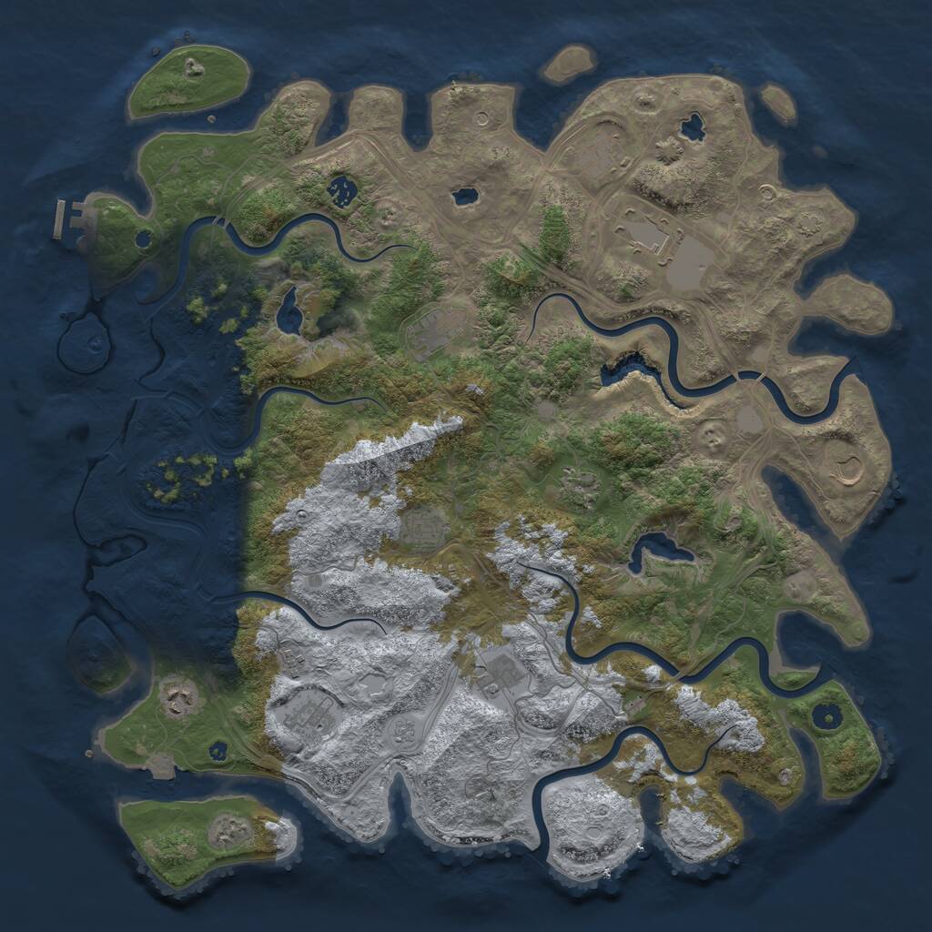 Rust Map: Procedural Map, Size: 4800, Seed: 349174402, 16 Monuments