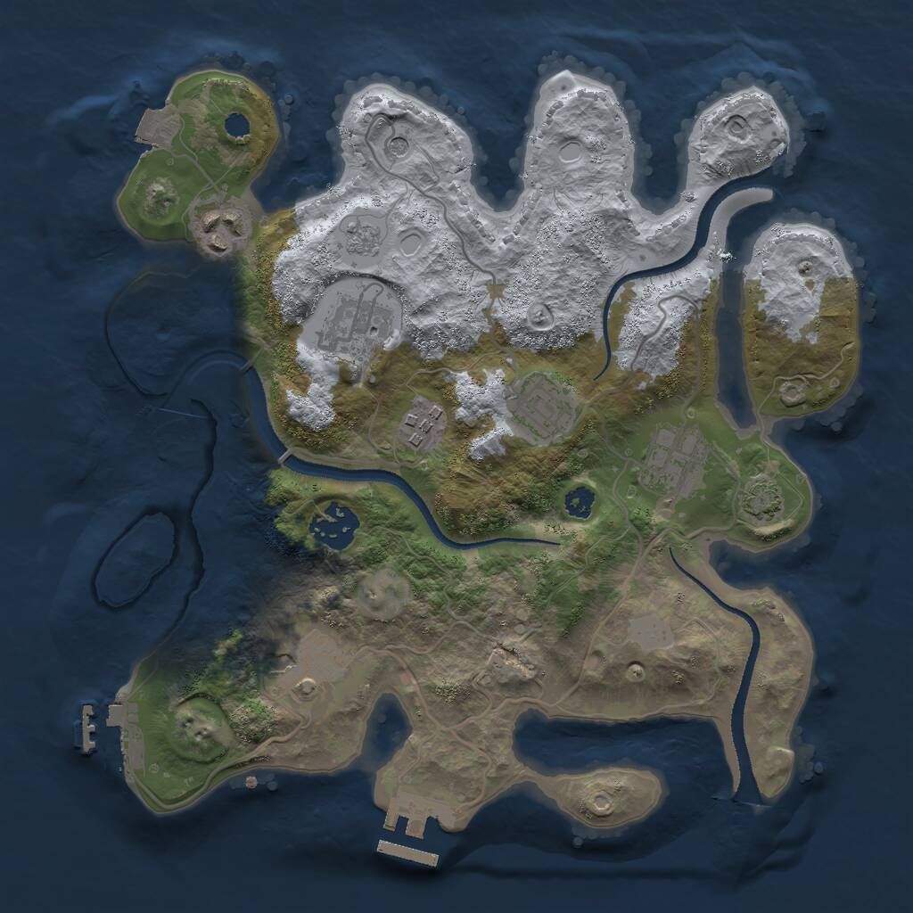 Rust Map: Procedural Map, Size: 3000, Seed: 1839020039, 13 Monuments