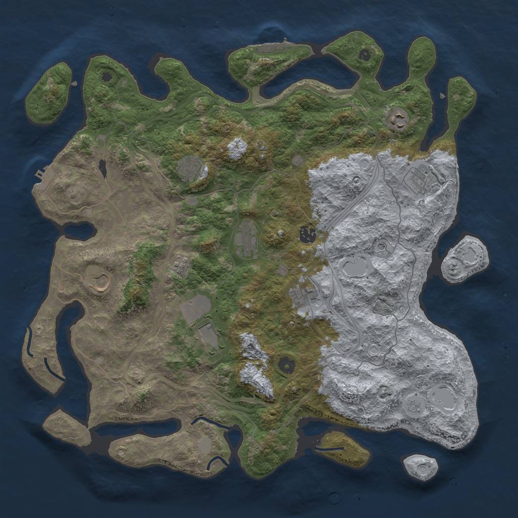 Rust Map: Procedural Map, Size: 4500, Seed: 48953, 16 Monuments