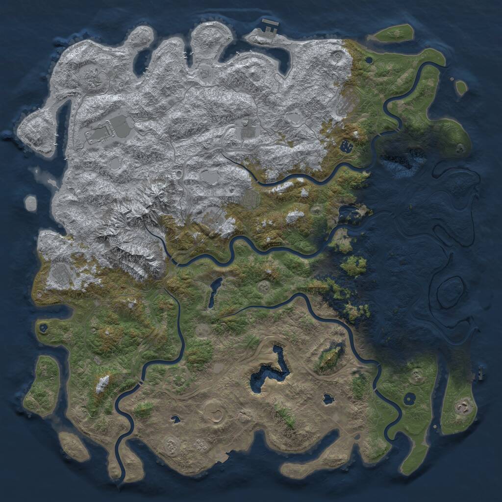 Rust Map: Procedural Map, Size: 6000, Seed: 20230221, 17 Monuments