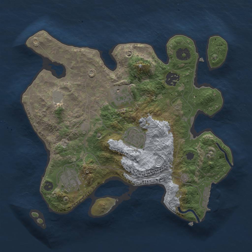 Rust Map: Procedural Map, Size: 2750, Seed: 55634322, 8 Monuments