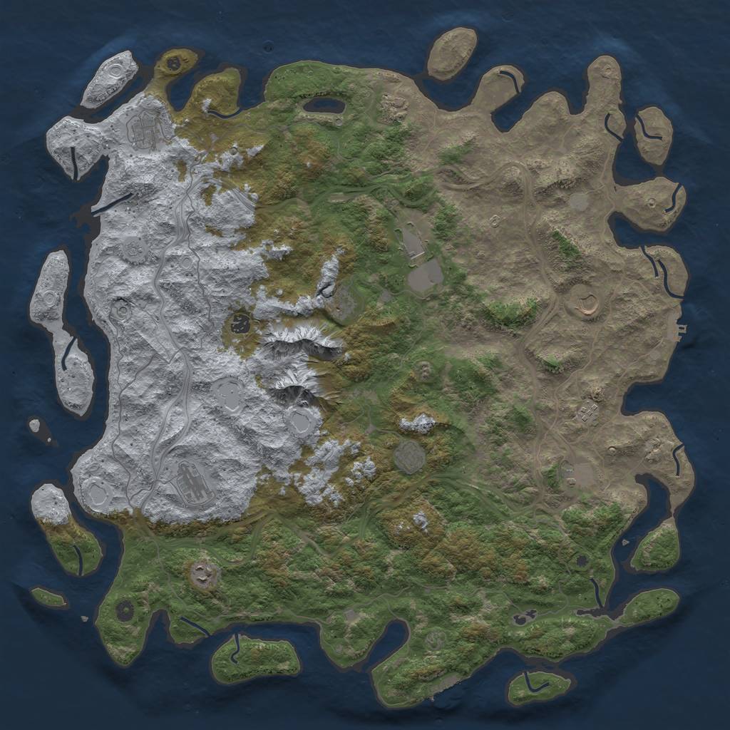 Rust Map: Procedural Map, Size: 5500, Seed: 1675506586, 18 Monuments