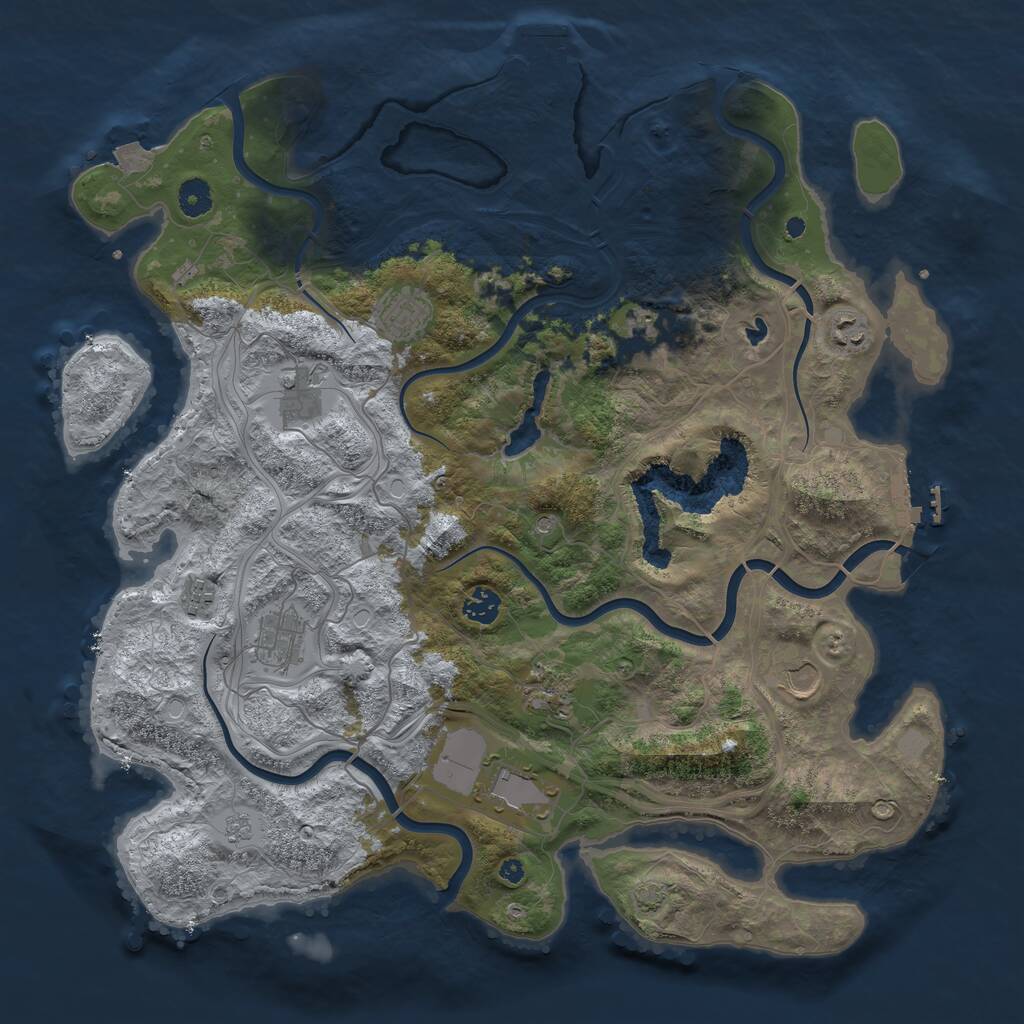 Rust Map: Procedural Map, Size: 4250, Seed: 76290248, 16 Monuments