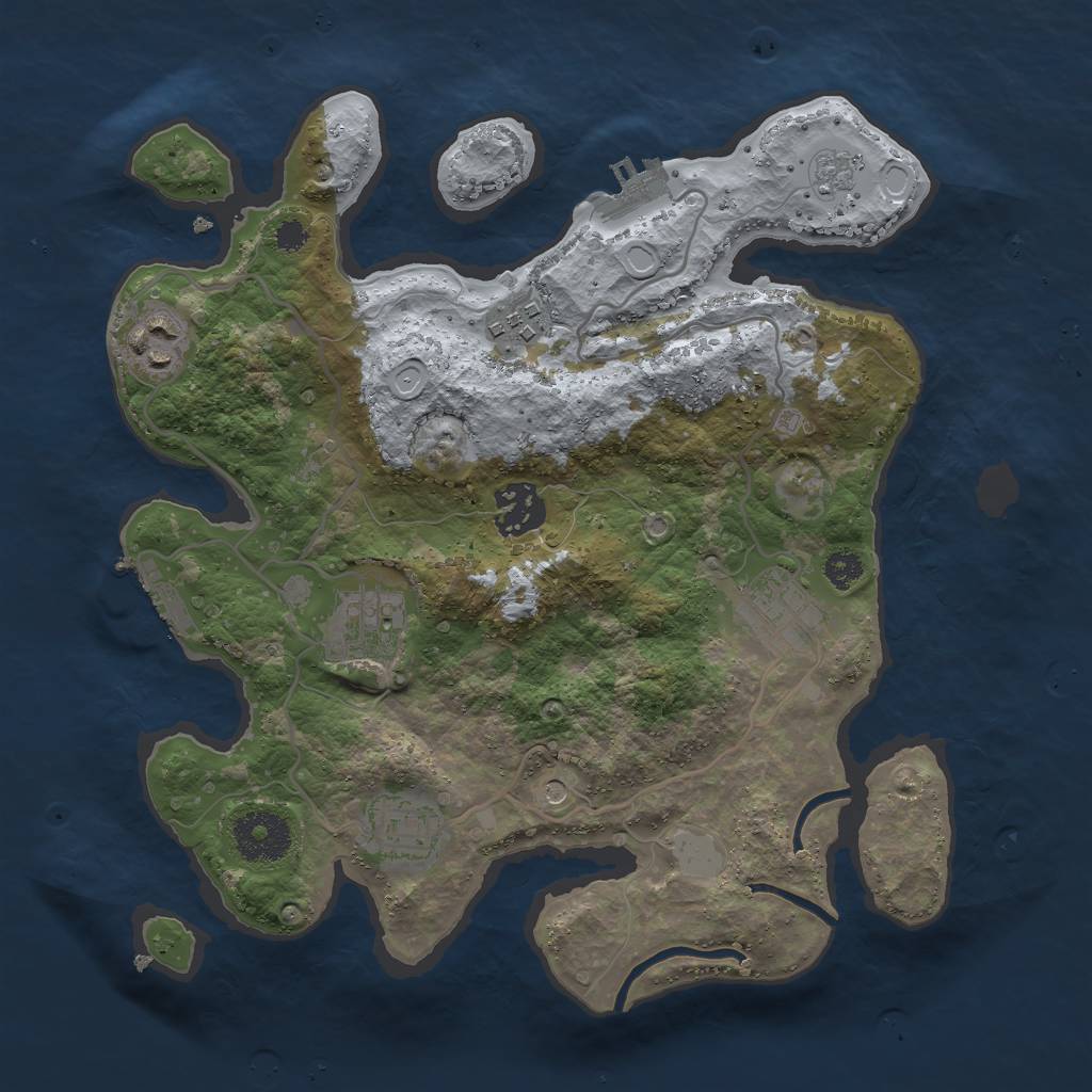 Rust Map: Procedural Map, Size: 3000, Seed: 1514955994, 13 Monuments