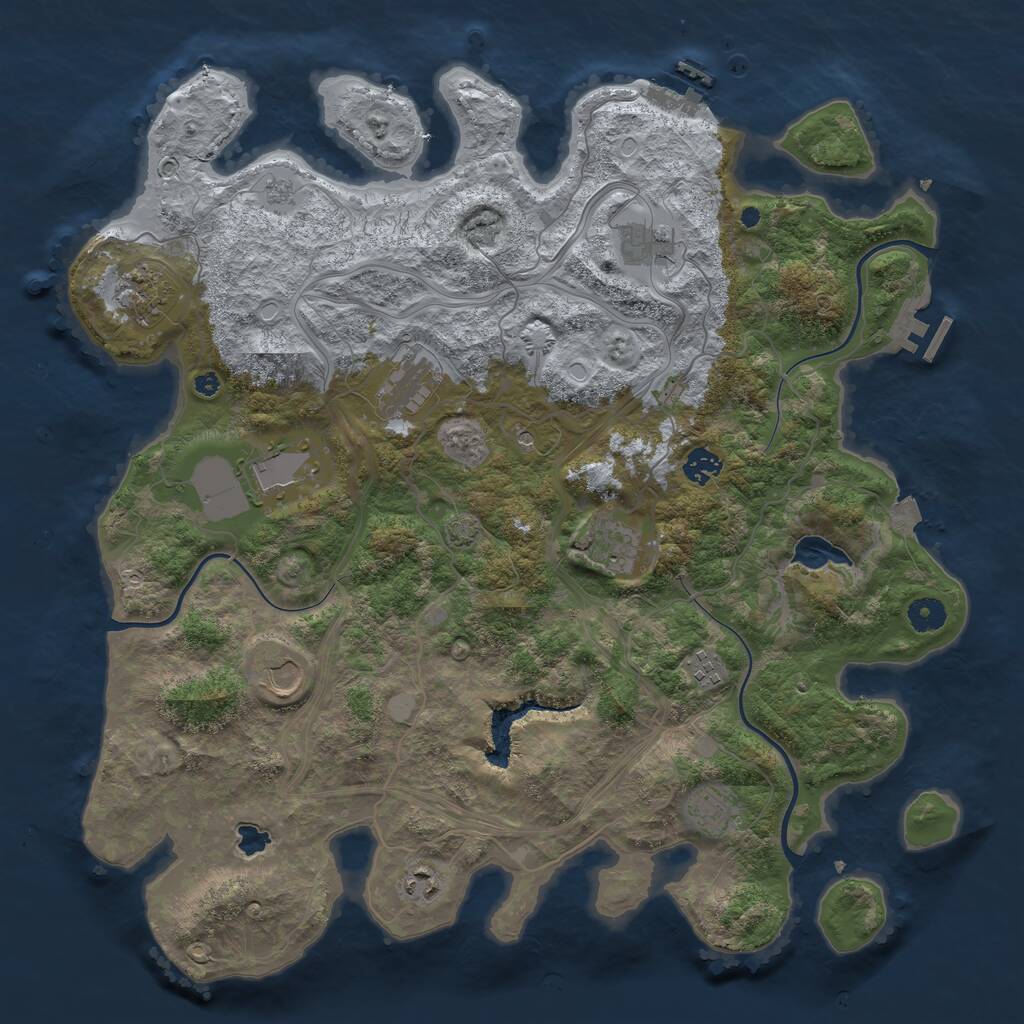 Rust Map: Procedural Map, Size: 4250, Seed: 1053068583, 16 Monuments