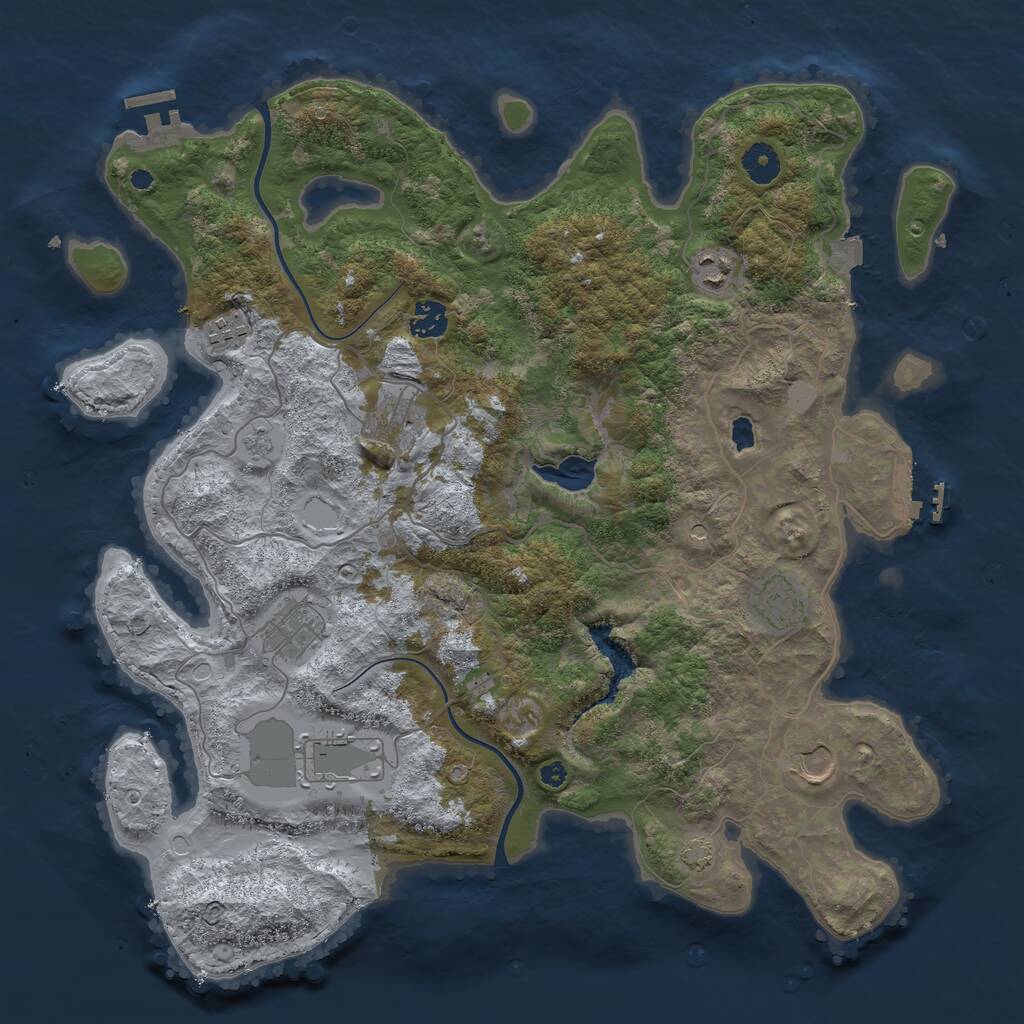 Rust Map: Procedural Map, Size: 4000, Seed: 886242872, 14 Monuments