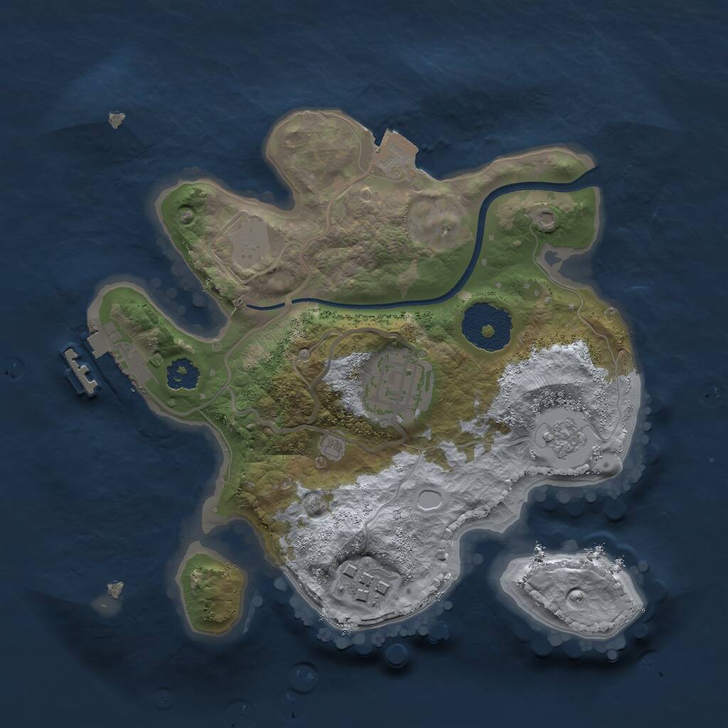 Rust Map: Procedural Map, Size: 2250, Seed: 311017, 5 Monuments