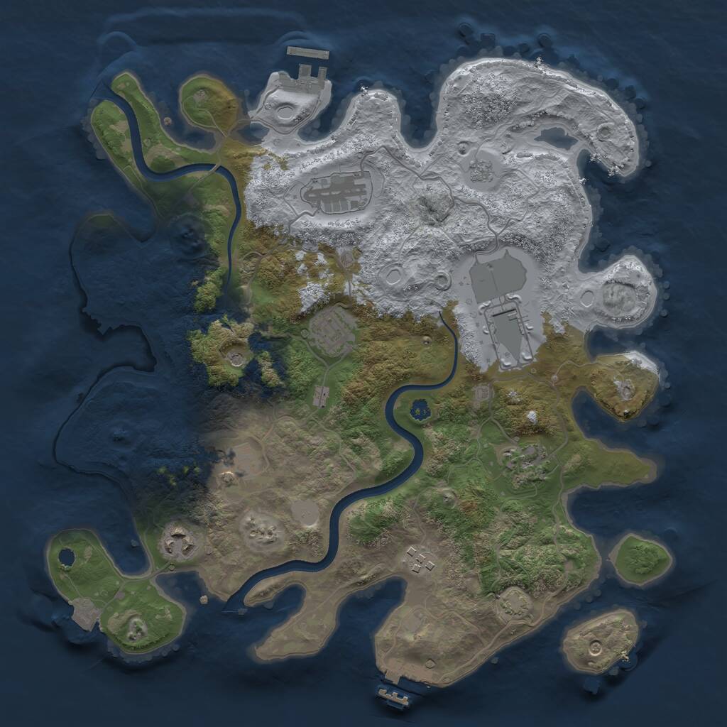 Rust Map: Procedural Map, Size: 3500, Seed: 1621341977, 13 Monuments
