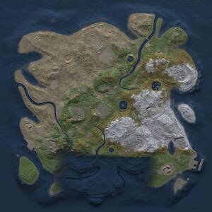 Thumbnail Rust Map: Procedural Map, Size: 3500, Seed: 41234434, 15 Monuments