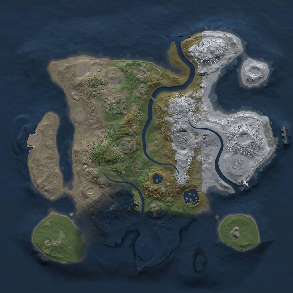 Rust Map: Procedural Map, Size: 2800, Seed: 2184, 8 Monuments