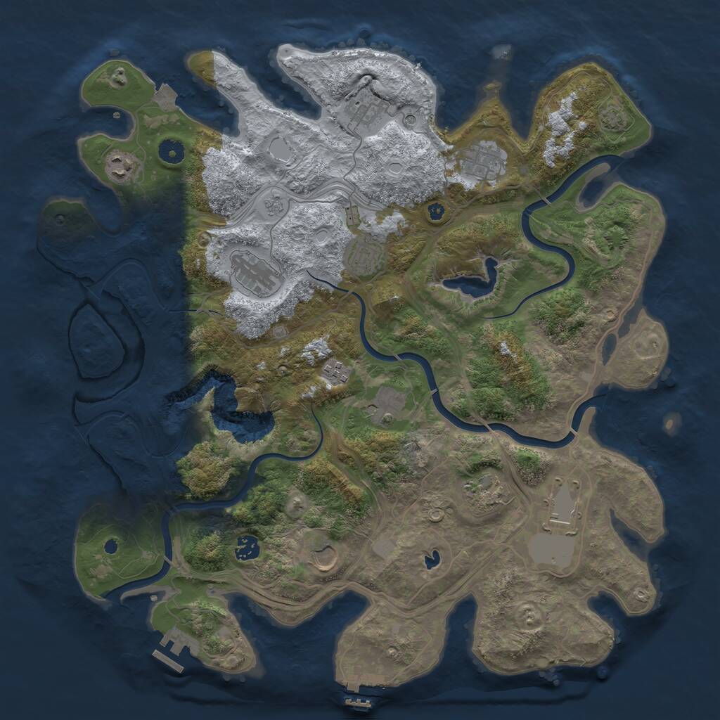 Rust Map: Procedural Map, Size: 4250, Seed: 12124, 17 Monuments