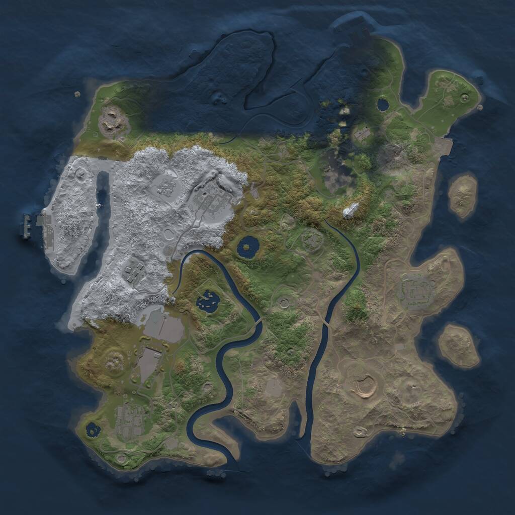 Rust Map: Procedural Map, Size: 3500, Seed: 82113070, 15 Monuments