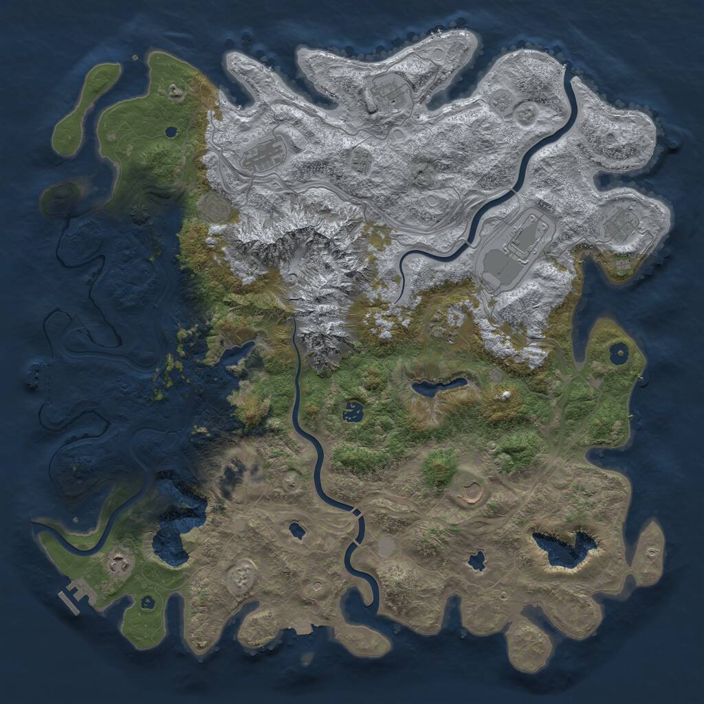 Rust Map: Procedural Map, Size: 5000, Seed: 22820856, 17 Monuments