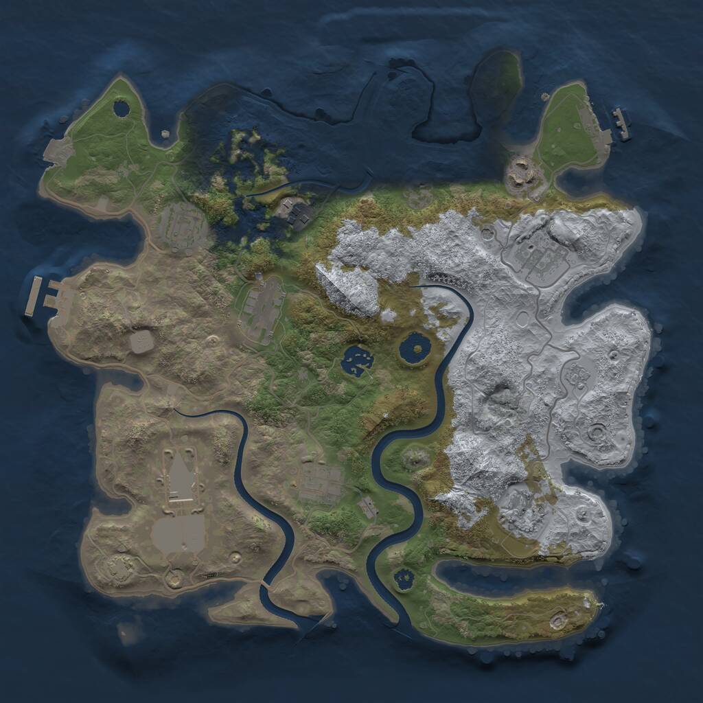 Rust Map: Procedural Map, Size: 3500, Seed: 52654652, 15 Monuments