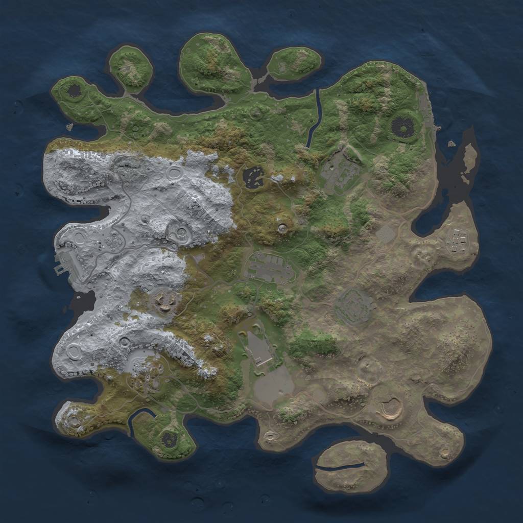 Rust Map: Procedural Map, Size: 3500, Seed: 13899648, 16 Monuments