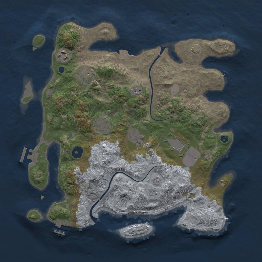 Rust Map: Procedural Map, Size: 3500, Seed: 1558291262, 12 Monuments