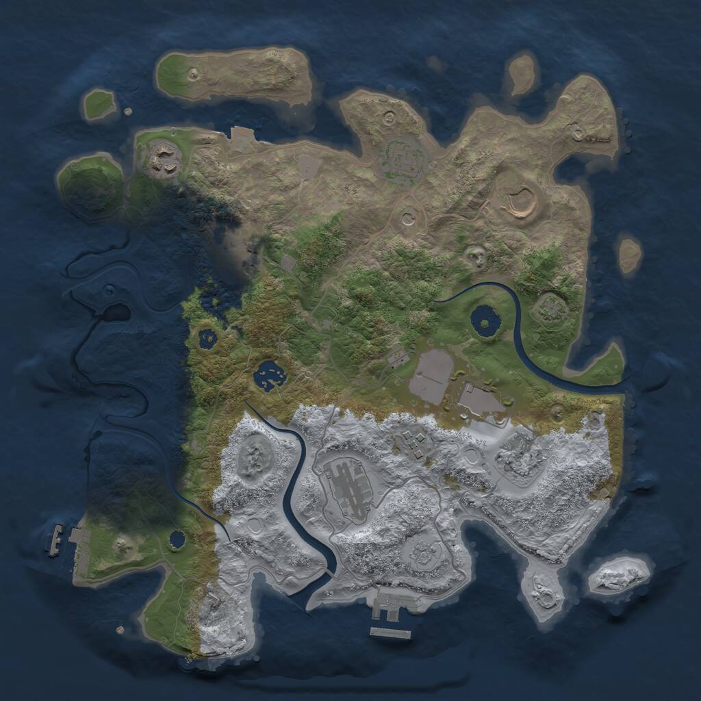 Rust Map: Procedural Map, Size: 3500, Seed: 62175446, 15 Monuments