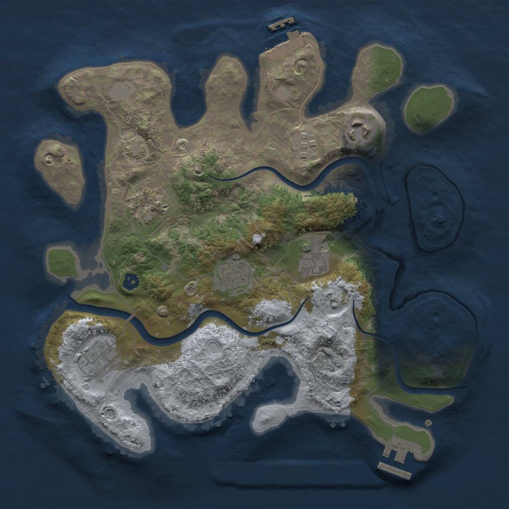 Rust Map: Procedural Map, Size: 3000, Seed: 691534109, 10 Monuments