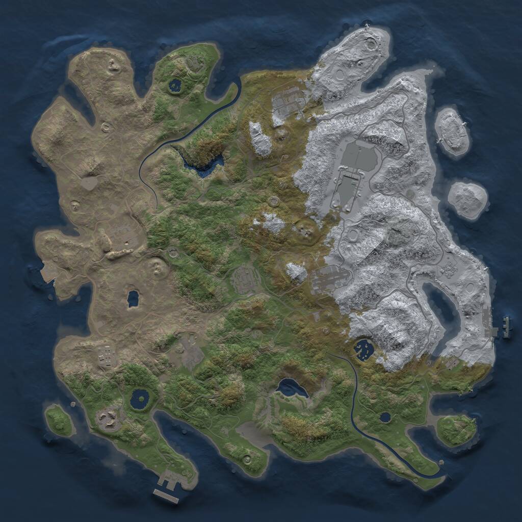 Rust Map: Procedural Map, Size: 4000, Seed: 28167771, 15 Monuments