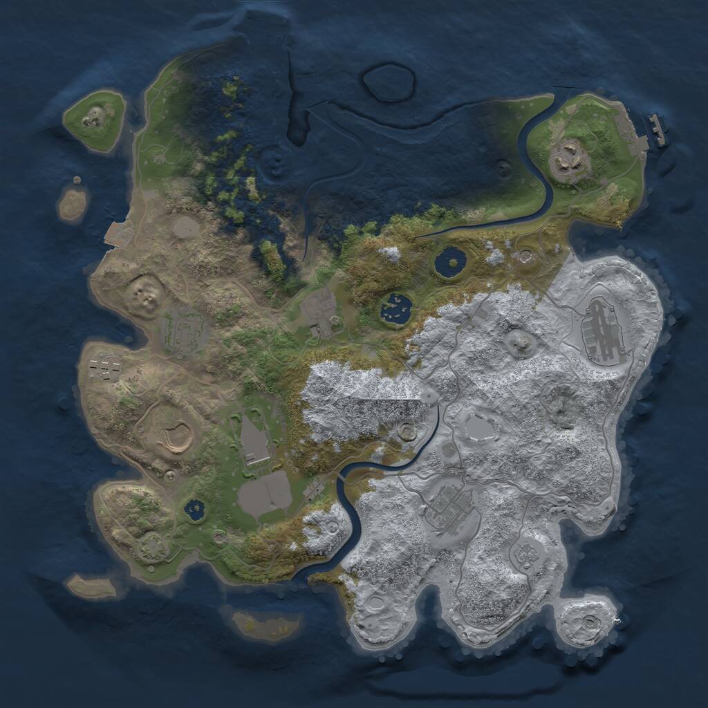 Rust Map: Procedural Map, Size: 3500, Seed: 22948293, 15 Monuments