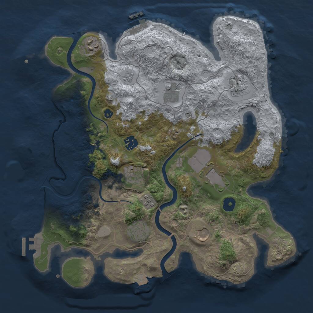 Rust Map: Procedural Map, Size: 3500, Seed: 75952296, 15 Monuments