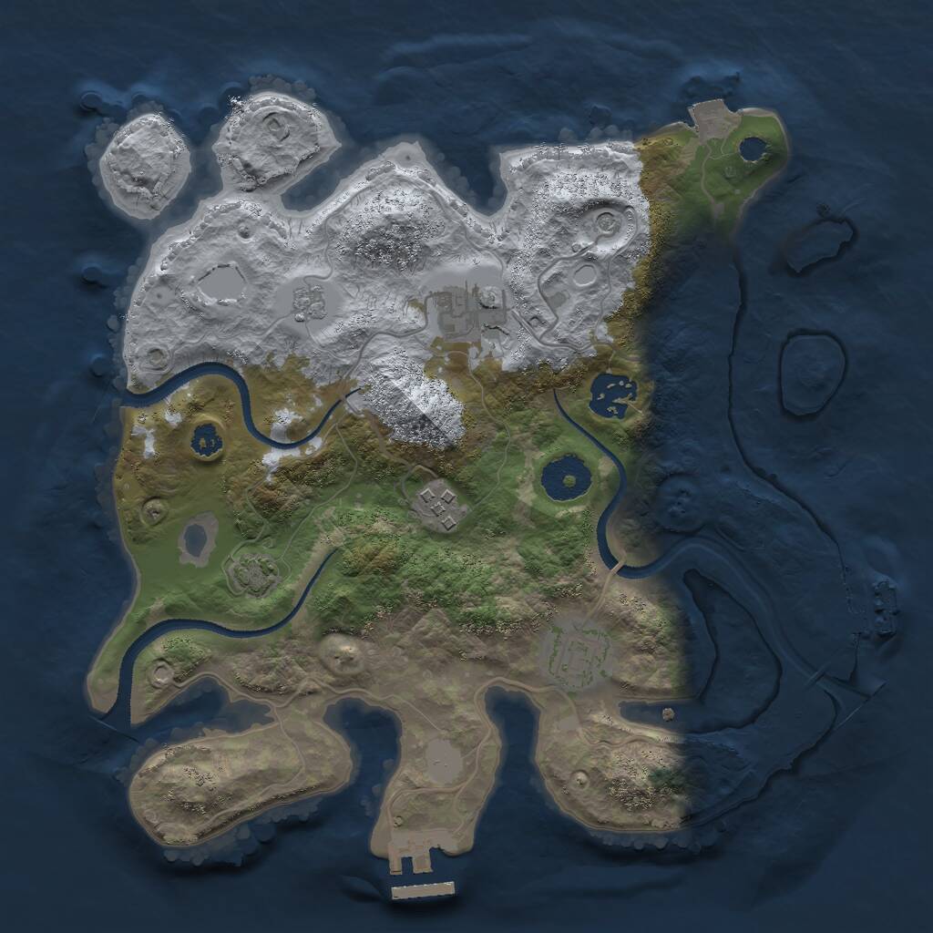 Rust Map: Procedural Map, Size: 3000, Seed: 1341827974, 10 Monuments
