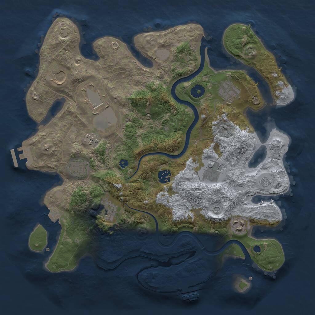 Rust Map: Procedural Map, Size: 3500, Seed: 435738167, 15 Monuments