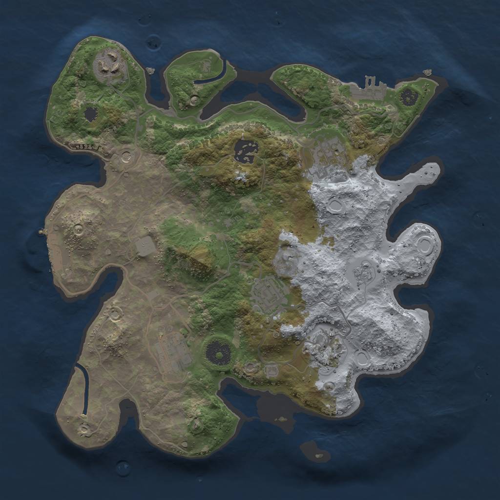 Rust Map: Procedural Map, Size: 3000, Seed: 753732710, 13 Monuments