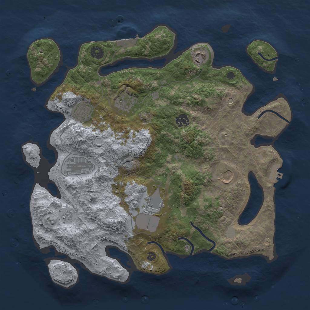 Rust Map: Procedural Map, Size: 3500, Seed: 1012410, 14 Monuments
