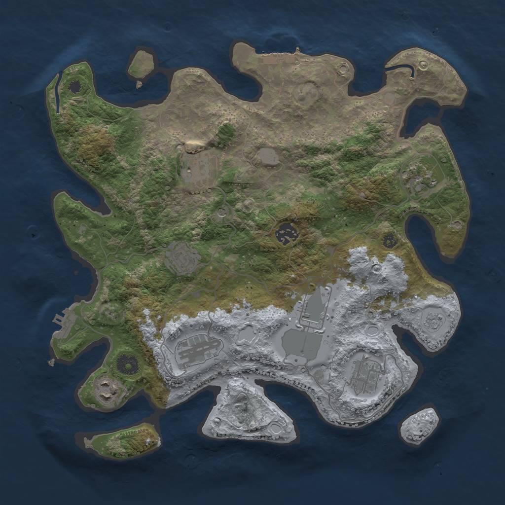 Rust Map: Procedural Map, Size: 3500, Seed: 24682238, 15 Monuments