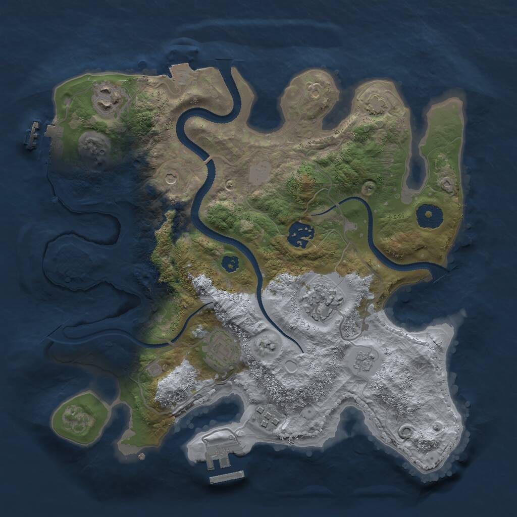 Rust Map: Procedural Map, Size: 3000, Seed: 1405273463, 11 Monuments