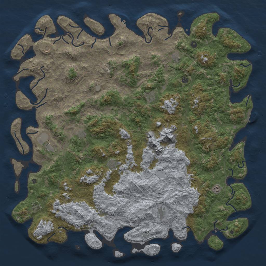 Rust Map: Procedural Map, Size: 6000, Seed: 32765356, 18 Monuments