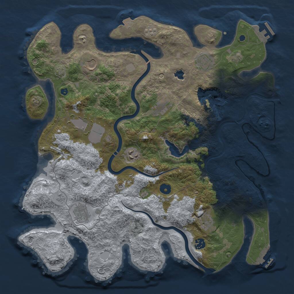 Rust Map: Procedural Map, Size: 4000, Seed: 845412127, 15 Monuments